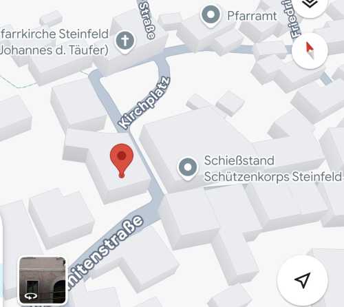 Google Maps Standort Vereinslokal und Schießstand